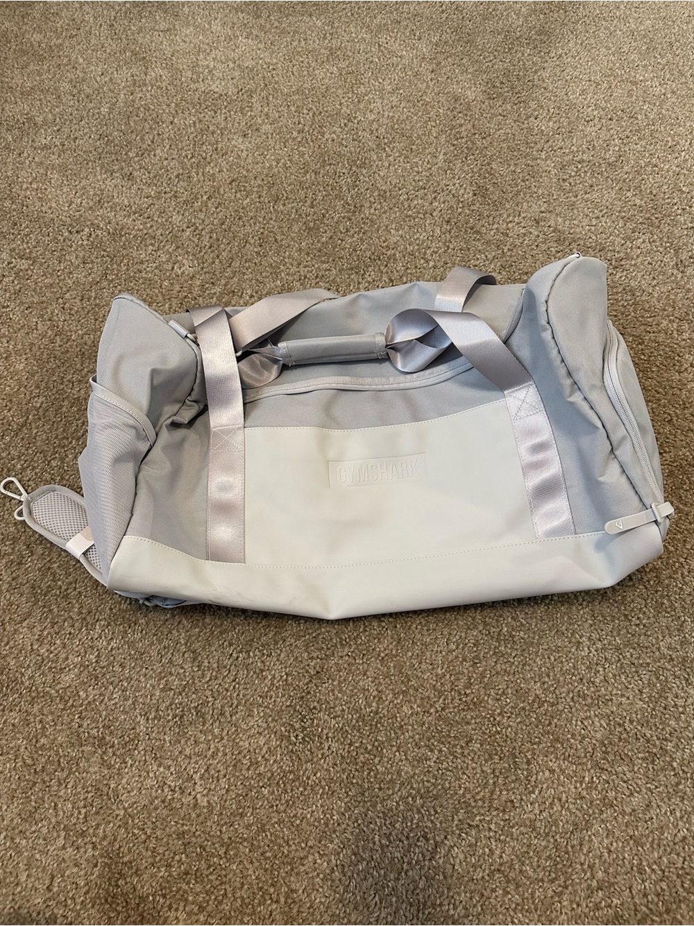 Gymshark Pale Gray Women's Travel Duffle with Satin Straps